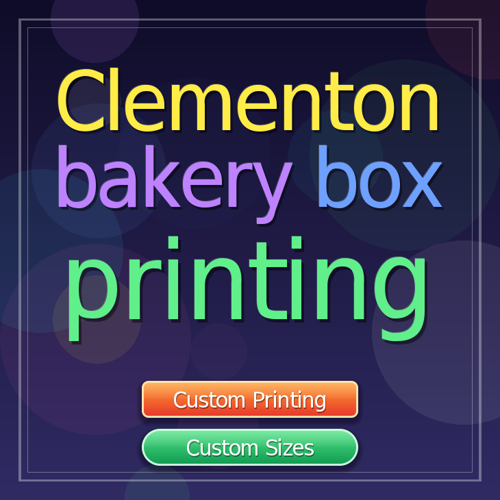 Clementon bakery box printing