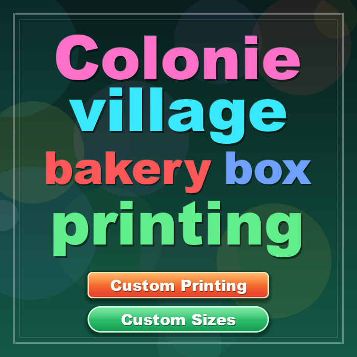 Colonie Village bakery box printing