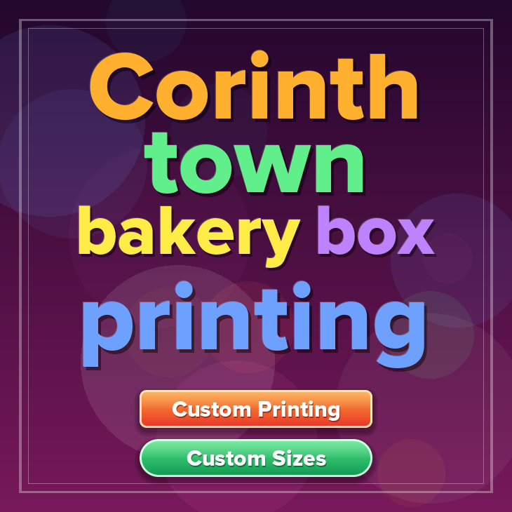 Corinth Town bakery box printing