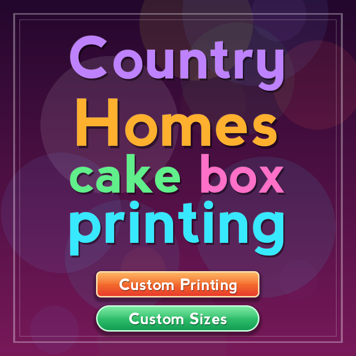 Country Homes cake box printing