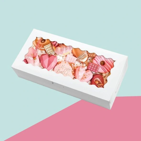 Custom printed clear lid cookie boxes