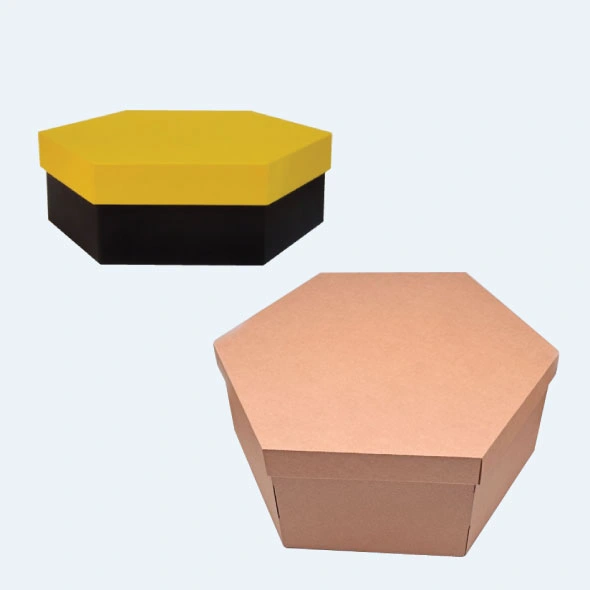 Custom printed hexagon boxes