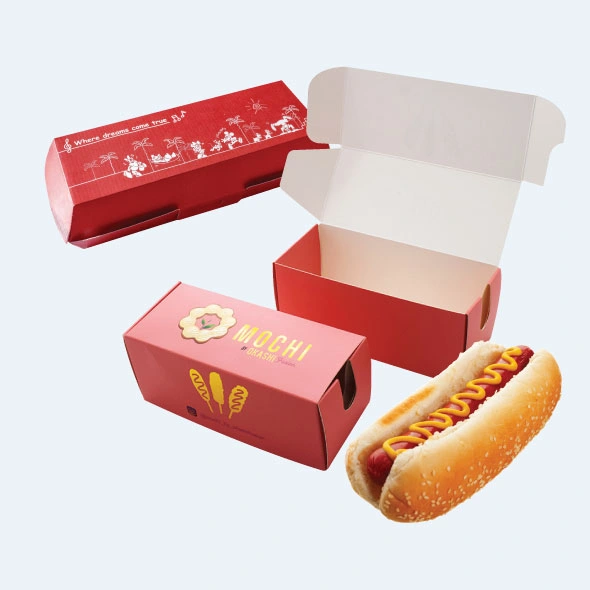 Custom printed hotdog boxes