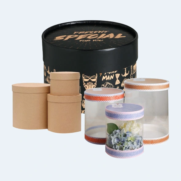 Custom printed round boxes
