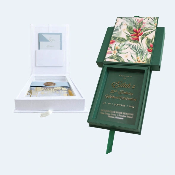 Custom printed wedding card boxes
