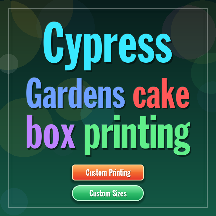 Cypress Gardens cake box printing