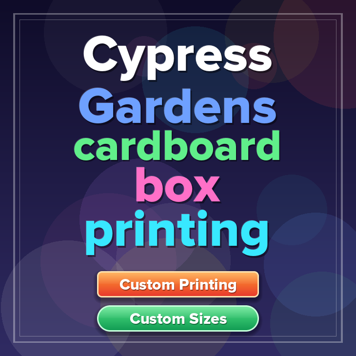 Cypress Gardens cardboard box printing