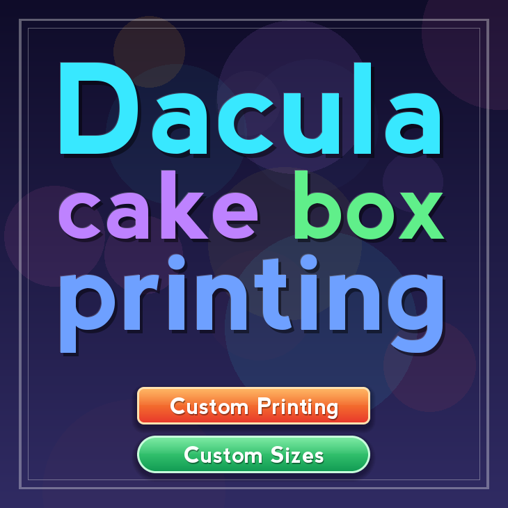 Dacula cake box printing