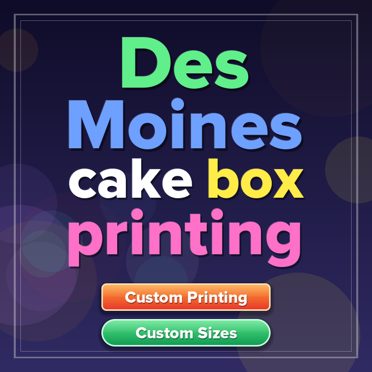 Des Moines cake box printing