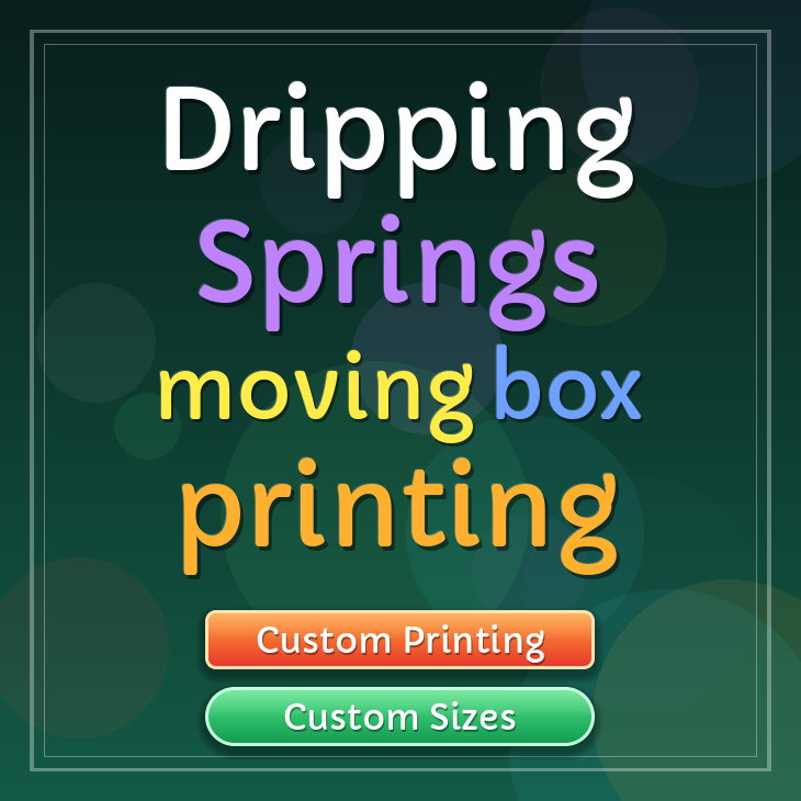 Dripping Springs moving box printing
