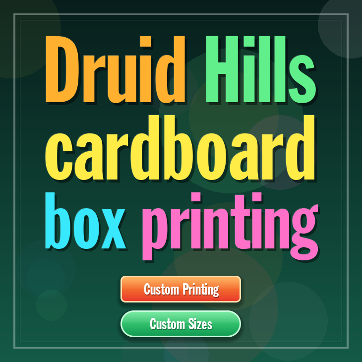 Druid Hills cardboard box printing