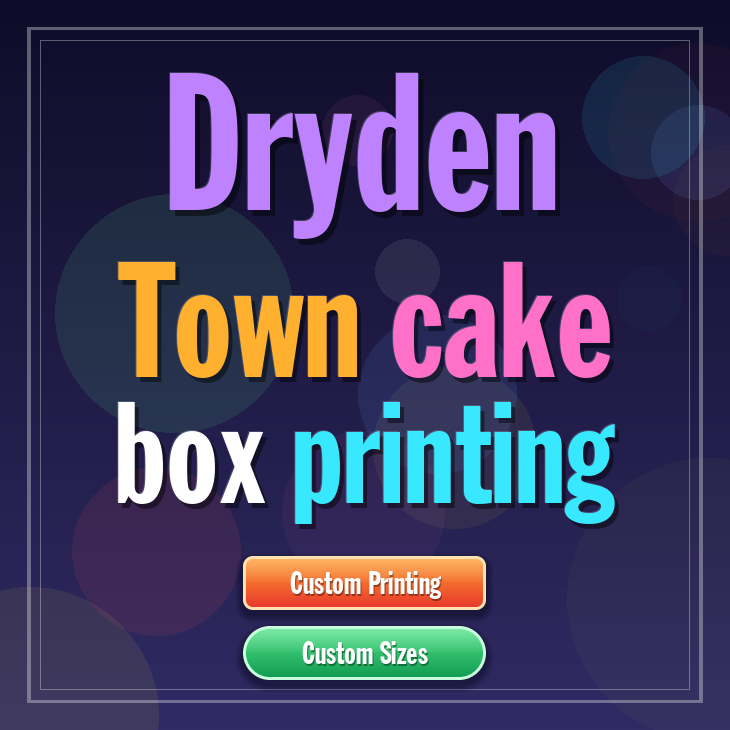 Dryden Town cake box printing