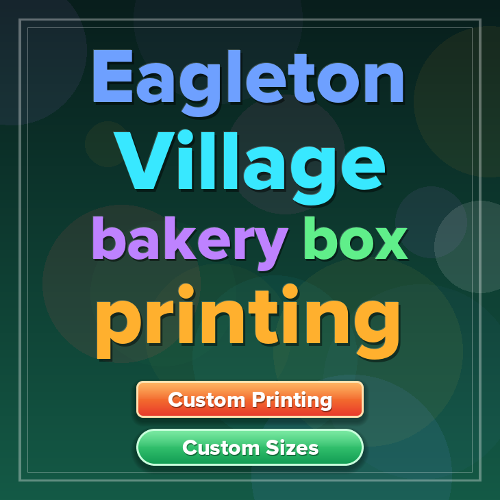 Eagleton Village bakery box printing