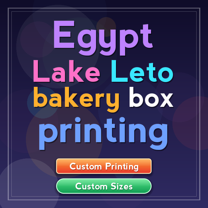 Egypt Lake Leto bakery box printing