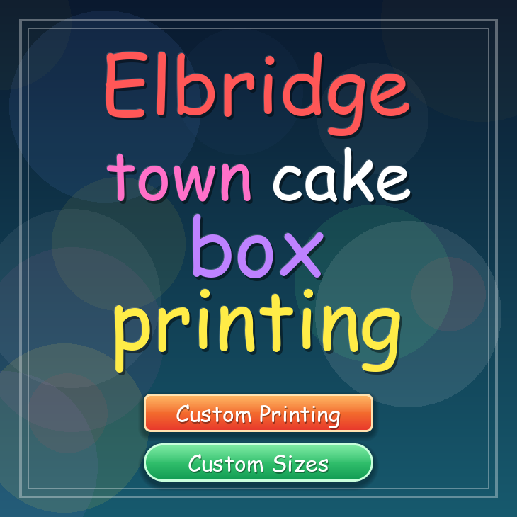 Elbridge Town cake box printing