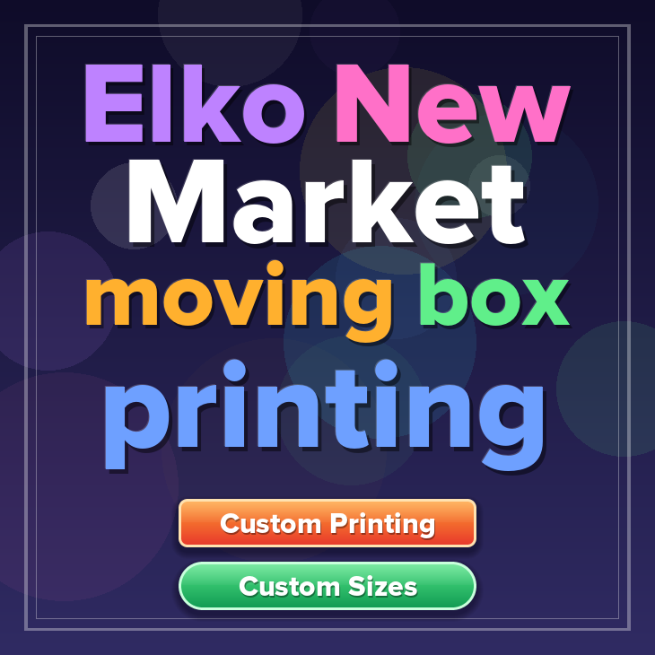 Elko New Market moving box printing