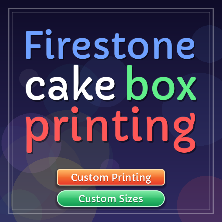 Firestone cake box printing