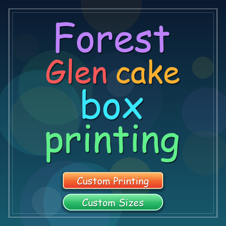 Forest Glen cake box printing