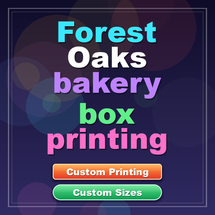 Forest Oaks bakery box printing