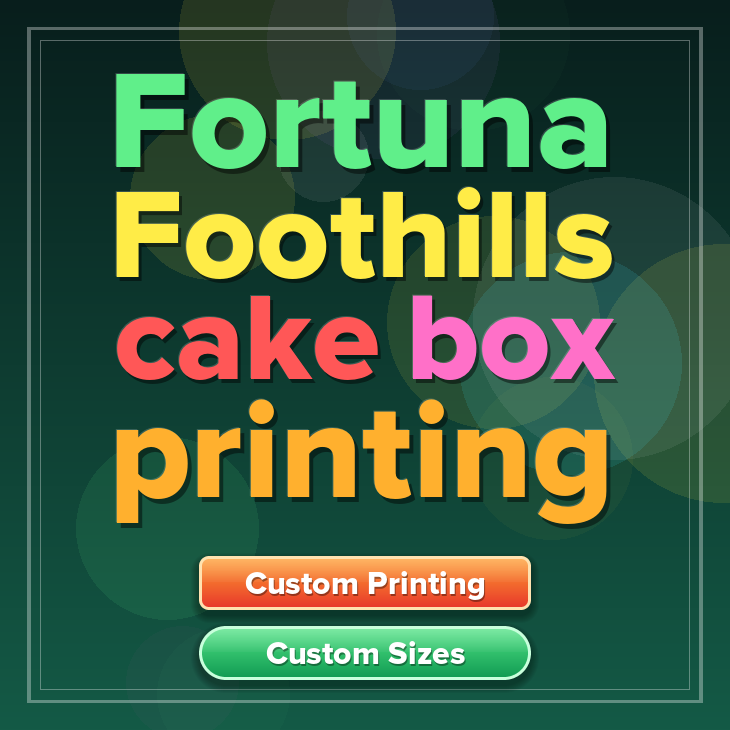 Fortuna Foothills cake box printing