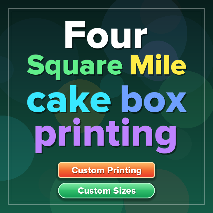 Four Square Mile cake box printing