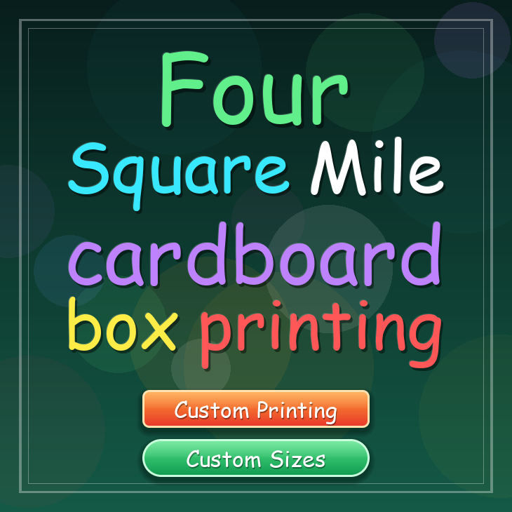 Four Square Mile cardboard box printing