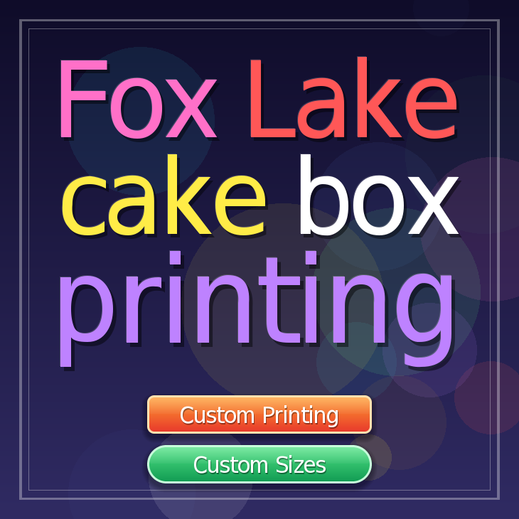 Fox Lake cake box printing