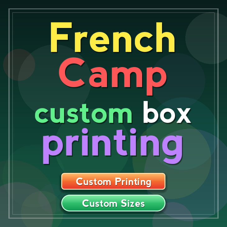 French Camp custom box printing