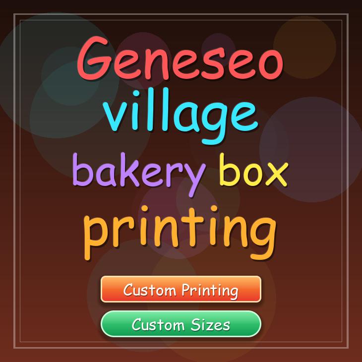 Geneseo Village bakery box printing