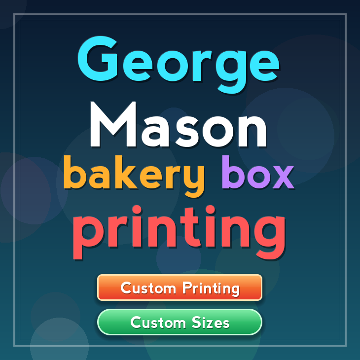 George Mason bakery box printing