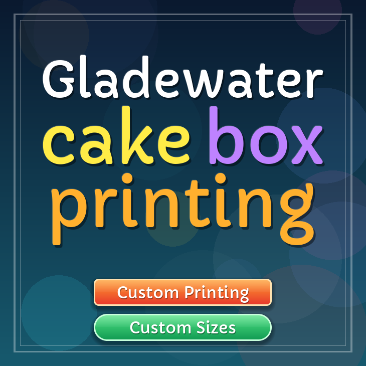 Gladewater cake box printing