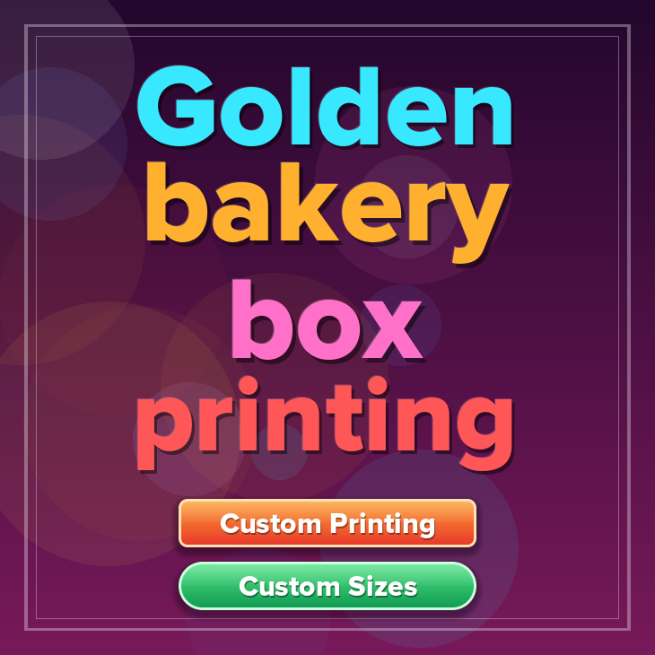 Golden bakery box printing