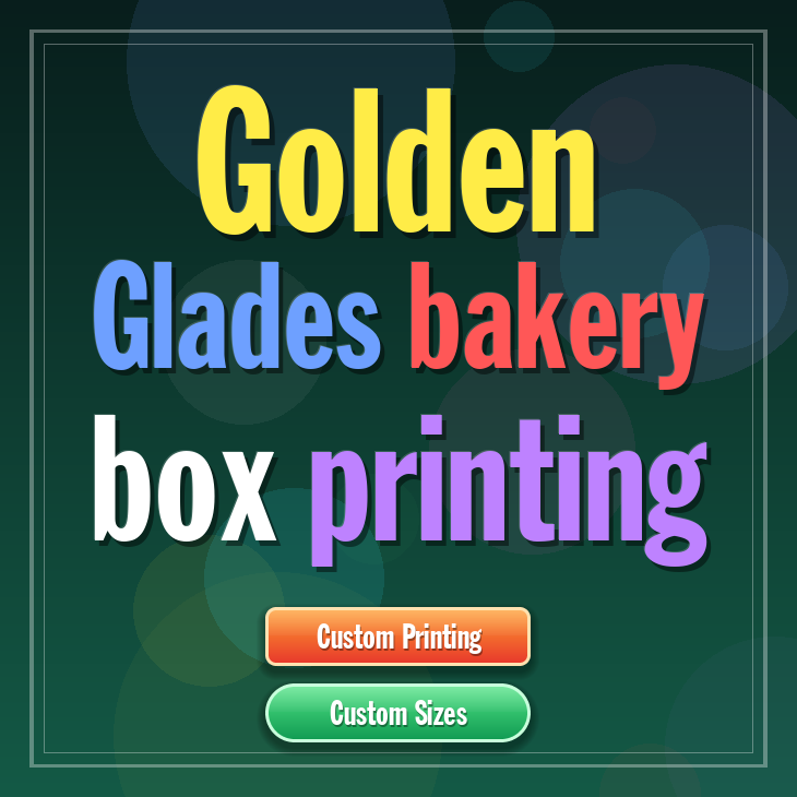 Golden Glades bakery box printing