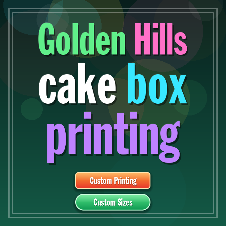 Golden Hills cake box printing