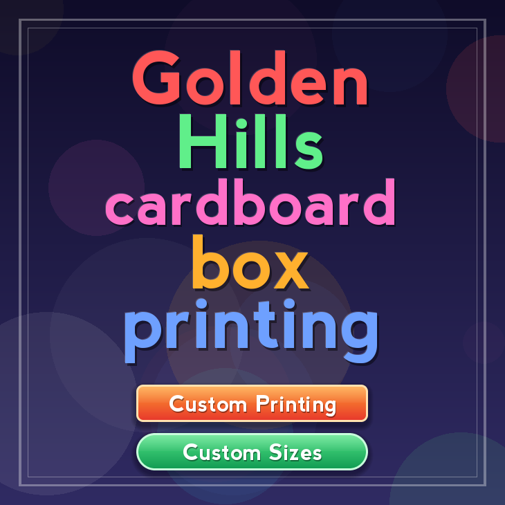 Golden Hills cardboard box printing