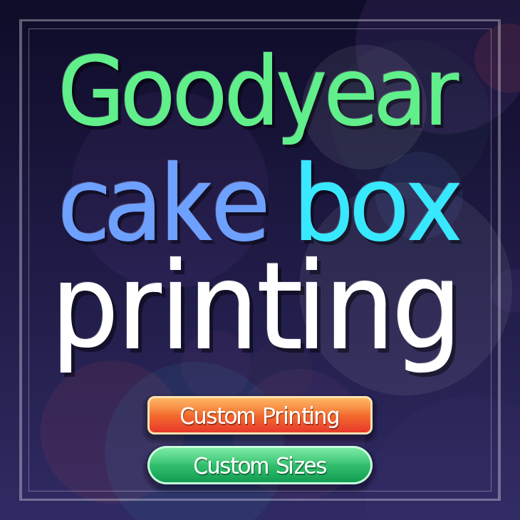 Goodyear cake box printing