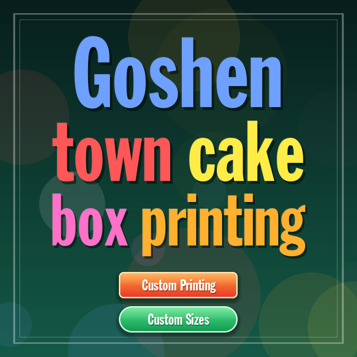 Goshen Town cake box printing