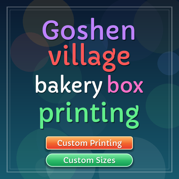 Goshen Village bakery box printing