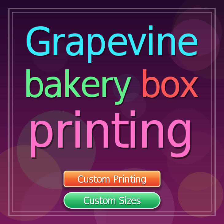Grapevine bakery box printing