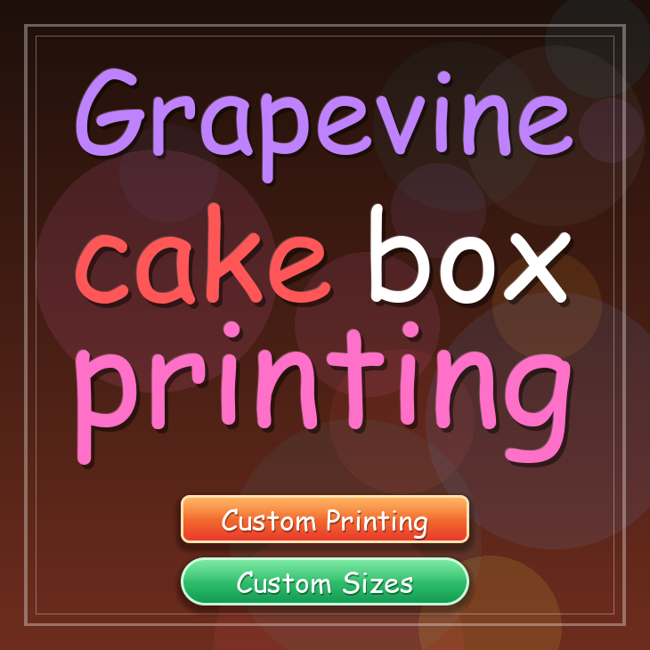 Grapevine cake box printing