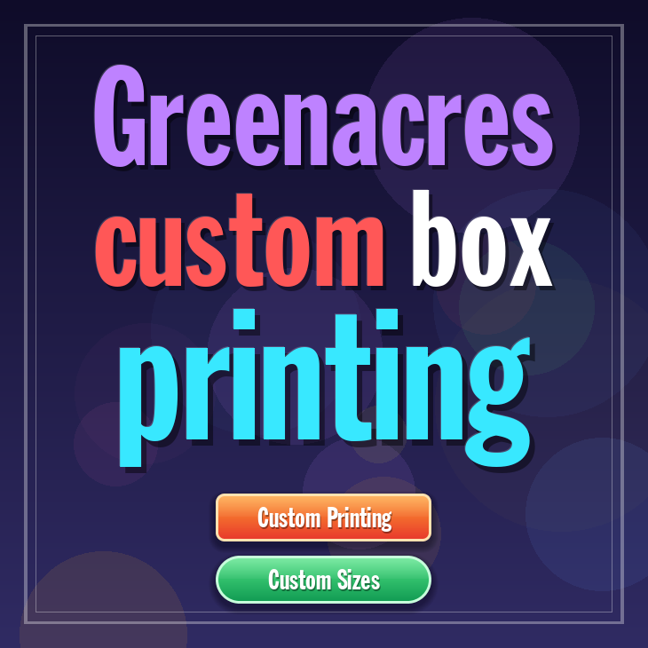 Greenacres custom box printing