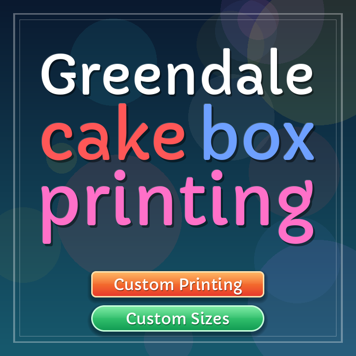 Greendale cake box printing