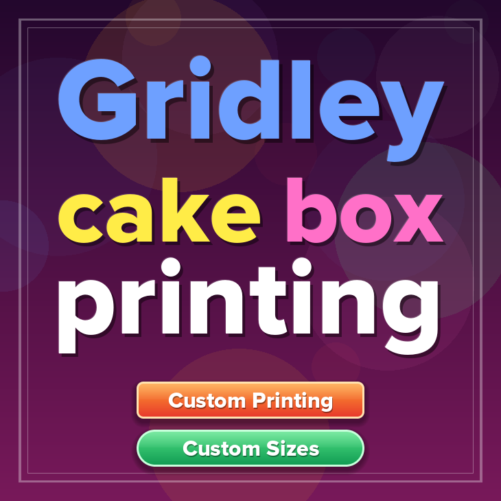 Gridley cake box printing