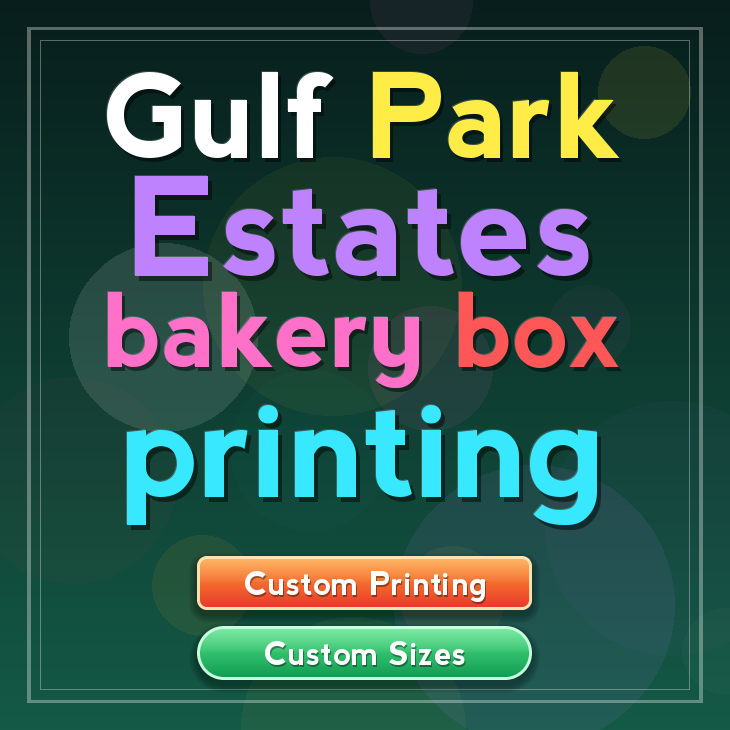 Gulf Park Estates bakery box printing