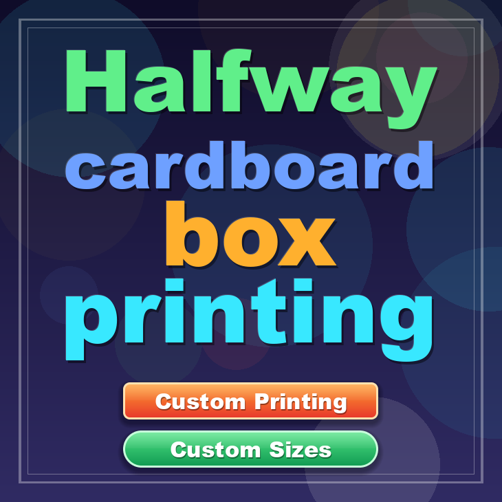 Halfway cardboard box printing