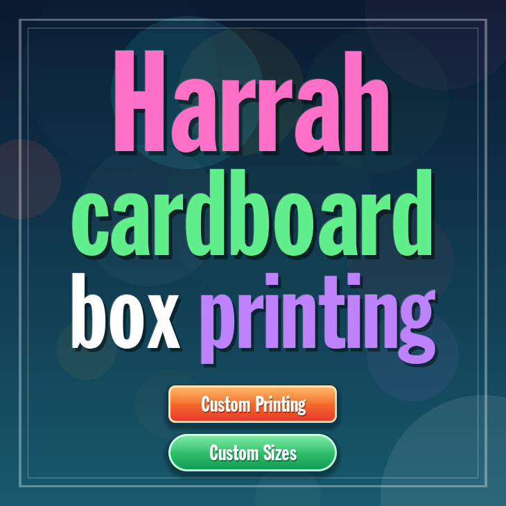 Harrah cardboard box printing