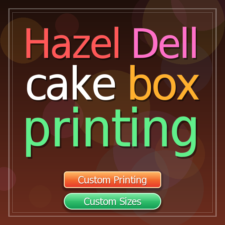 Hazel Dell cake box printing