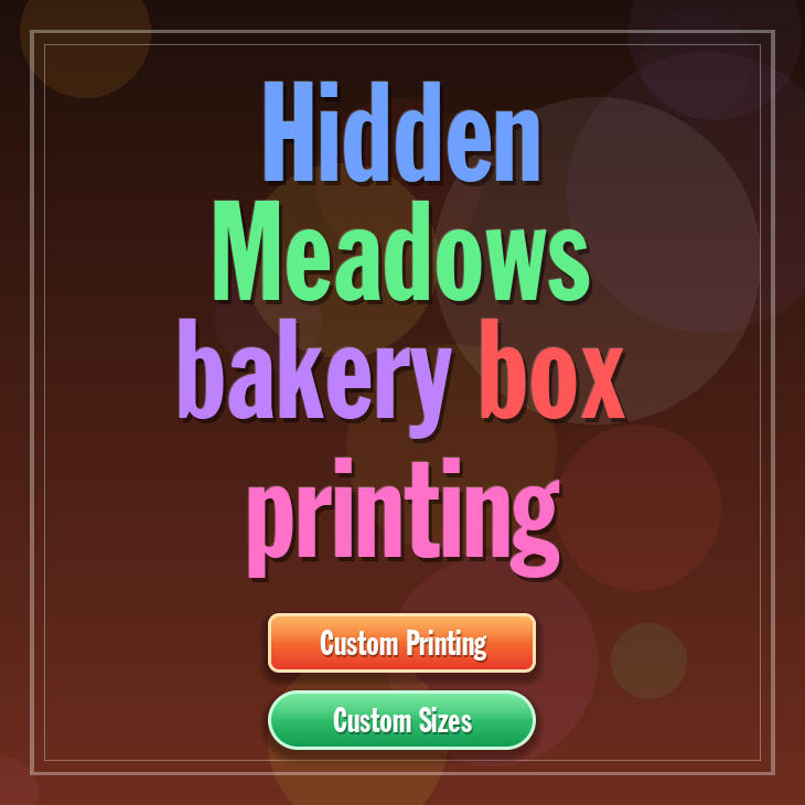 Hidden Meadows bakery box printing