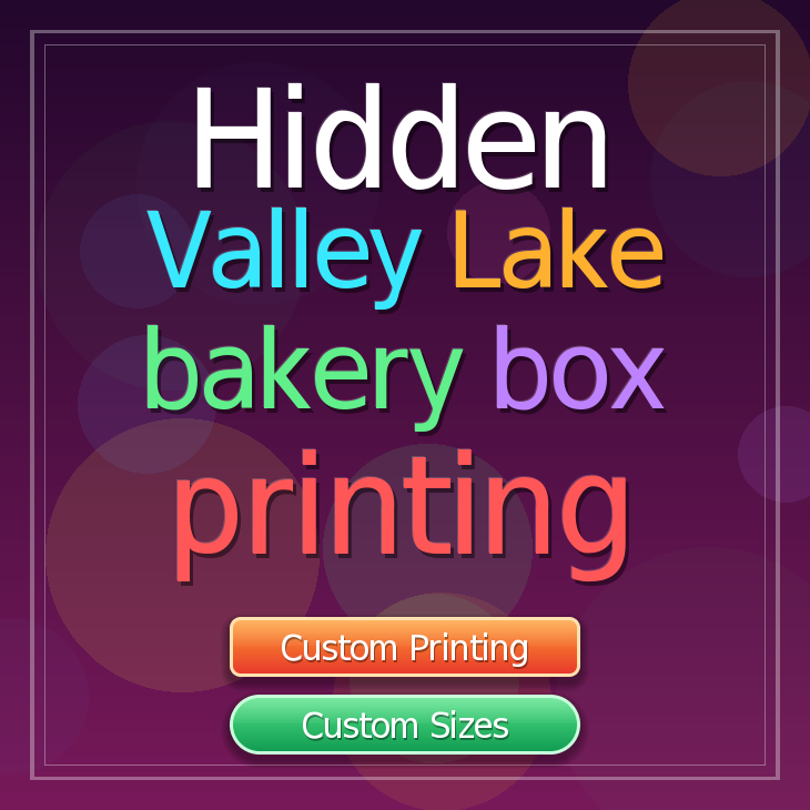 Hidden Valley Lake bakery box printing