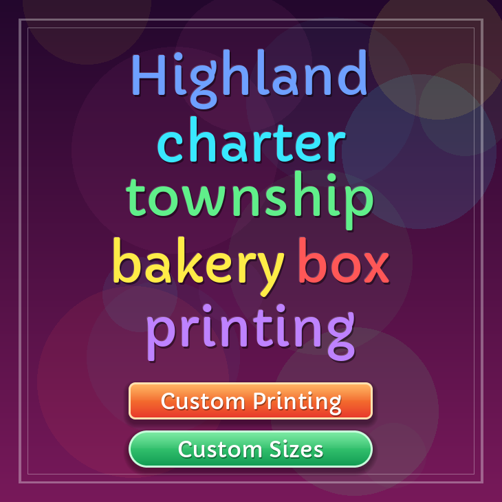 Highland Charter Township bakery box printing